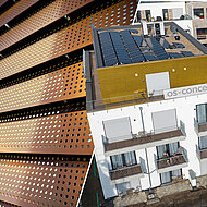 Fassadenästhetik in schimmerndem Metall