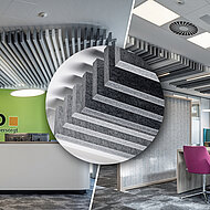 Akustikbaffeln sorgen für diskrete Arbeitsatmosphäre