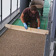 Anspruchsvoller Pflasterbau auf einer Penthouse-Dachterrasse