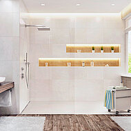 Estrichabziehlehre vereinfacht Duschrinnen-Einbau