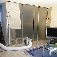 Interims-Staubschutzwände verhindern Staubbelastung beim Innenausbau