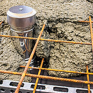 Anschlussbereit einbetoniert