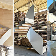 Brettsperrholz-Treppen mit vormontiertem Geländer