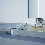 Nullschwelle und Entwässerung aus einer Hand