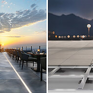 Lichtakzente und Wärme auf der Terrasse 