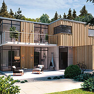 Traditioneller Werkstoff trifft kreatives Design_ Holzfassaden in 3D-Optik