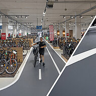 Verschleißfeste und langlebige Böden für Karlsruher Fahrradmarkt