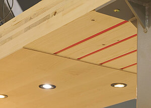 Holz-Deckenelemente mit integrierter Heizung