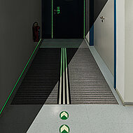 Sicherheitsmatten-System mit Nachleuchtfunktion