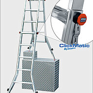 Krause-Werk: Gelenk-Teleskopleitern sicher und schnell in der Höhe verstellen