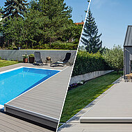 Natürlicher Look für neue Terrasse durch eine authentische Holzoptik