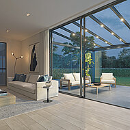 Skylux: Terrassenüberdachung in klarem Design mit ausreichend Licht