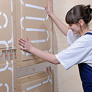 Lehmbauplatten mit integrierter Wandheizung