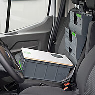 Das mobile Büro auf dem Beifahrersitz