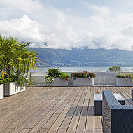 Bombierte Bambusdielen für stark frequentierte Terrassen