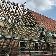 Burg Hülshoff: Dachsanierung  mit Hohlfalzziegel