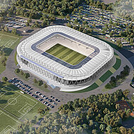 Effiziente Wärmedämmung und zuverlässige Lastabtragung bei Neubau des KSC-Stadions