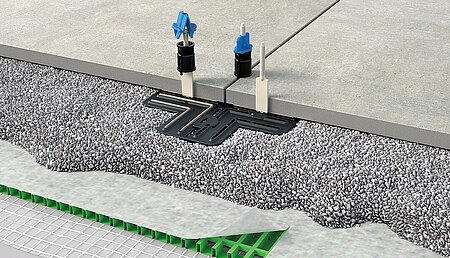 Sicherer Halt f&uuml;r lose verlegte Terrassenplatten