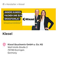 Kiesel Bauchemie: Partnerschaft mit Plan.One