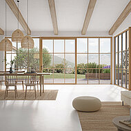 Schlankes Fenster im New Classic Stil