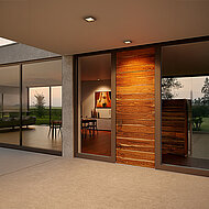 Alles, aber barrierefrei:  Pivot-T&uuml;r trifft Nullschwelle