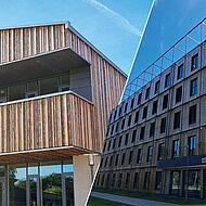 Modifizierte Fassadenhölzer für komplexe Anforderungen