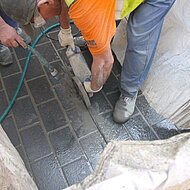 Pflasterbau - gebundene Bauweise