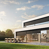 Renson: Design-Textilsonnenschutz im Außenbereich für minimalistische Fenster