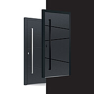 Schwarze Akzente im Aluminium-Haust&uuml;renprogramm