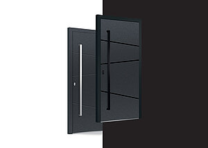 Schwarze Akzente im Aluminium-Haust&uuml;renprogramm