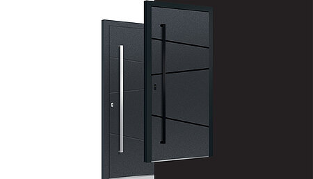 Schwarze Akzente im Aluminium-Haust&uuml;renprogramm