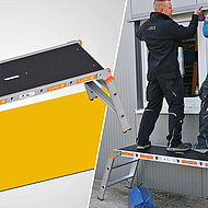 Klappbare Arbeitsplattform als komfortables Hilfsmittel