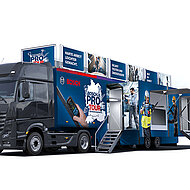 Mobile Erlebniswelt von Bosch: Elektrowerkzeuge, Messtechnik und Zubehör auf Tour