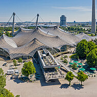 Sportliche Leistung auf den Coubertin-Terrassen im Olympiapark