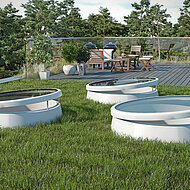 Lamilux: Verdeckt liegende Kettenschubantriebe für rundes Flachdachfenster