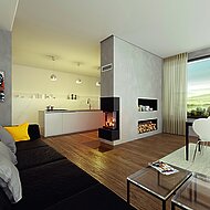 Schiedel: Platzsparende Kaminofensysteme im Komplettpaket