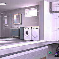 Anschlussfertiger Pumpen-Einbausatz für fäkalienfertiges Abwasser 