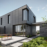 Cembrit: Agraffenkonstruktion mit leichten Faserzementtafeln