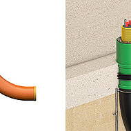 Einspartenhauseinführung mit starrem Rohrbogen