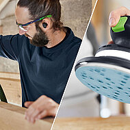 Einhand-Exzenterschleifer mit LED-Lichtring