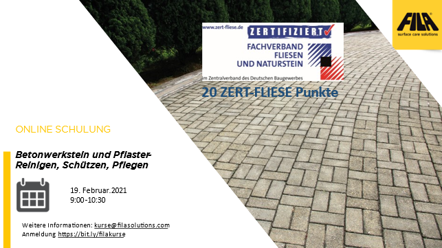 FILA Online-Seminar Betonwerkstein und Pflaster