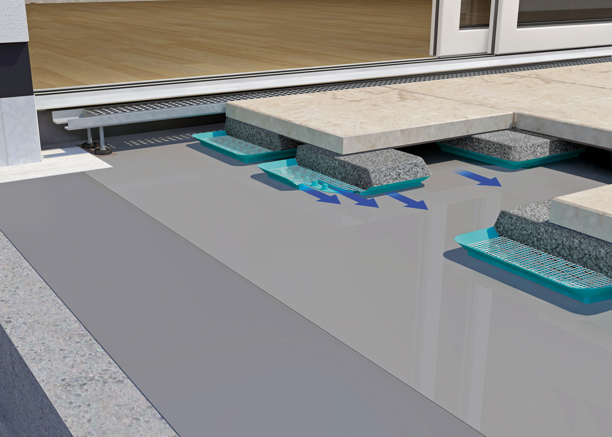 Stelzlagersystem mit »Mini-Drainage« 