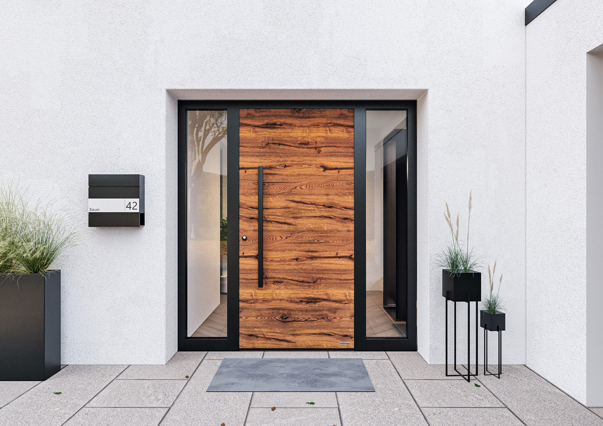Eingangsbereich kombiniert Design und Sicherheit