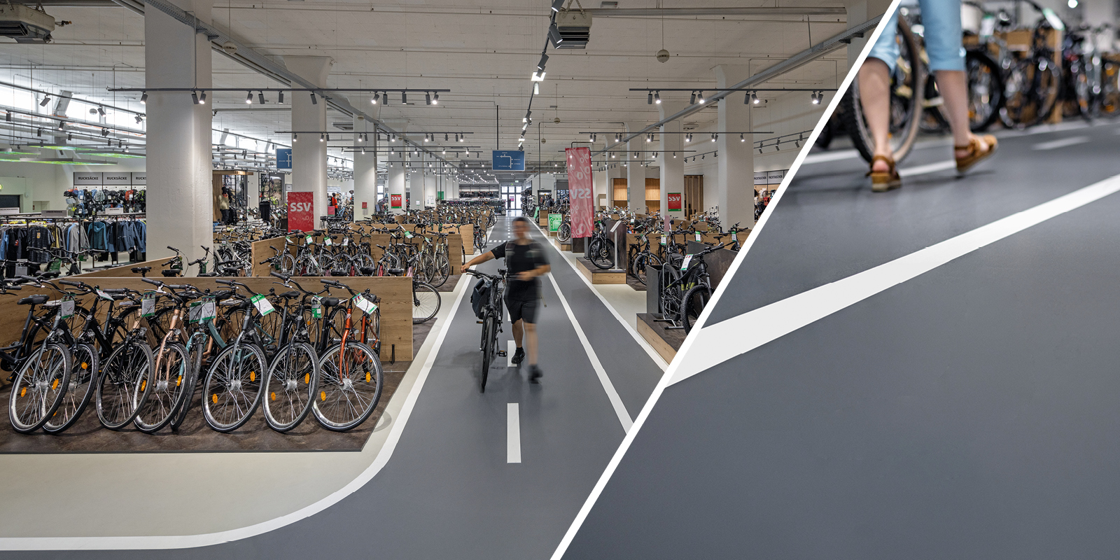 Verschleißfeste und langlebige Böden für Karlsruher Fahrradmarkt