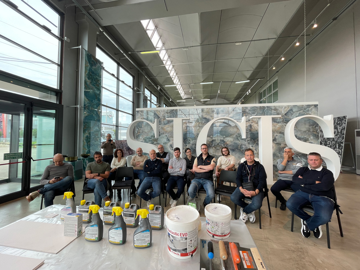 Schweizer Fliesenleger mit »Fila Solutions« zu Gast bei Sicis 